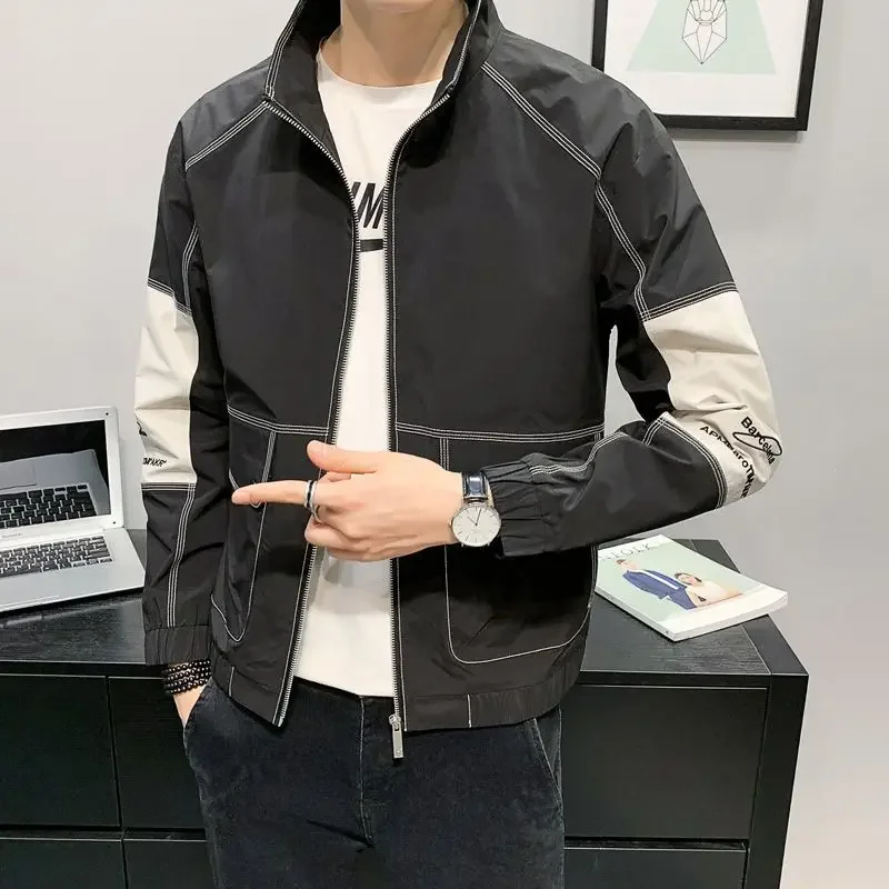 Trendy Spring Autumn Men's Jackets New In Original Brands Cheap Clothes Offer Y2k Stylish Male Coats High Quality Deals Joker