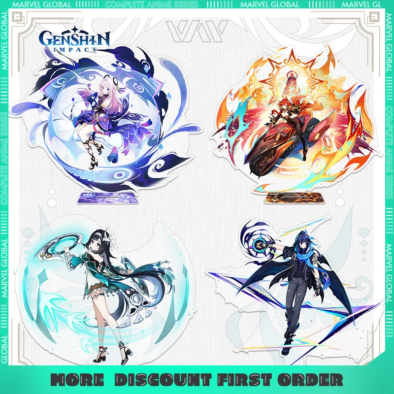 

Genshin Impact Games Фигурки Стоячие таблички Lumine Fucalos Акриловые тарелки для косплея Модели Периферийные украшения Подарки для фанатов