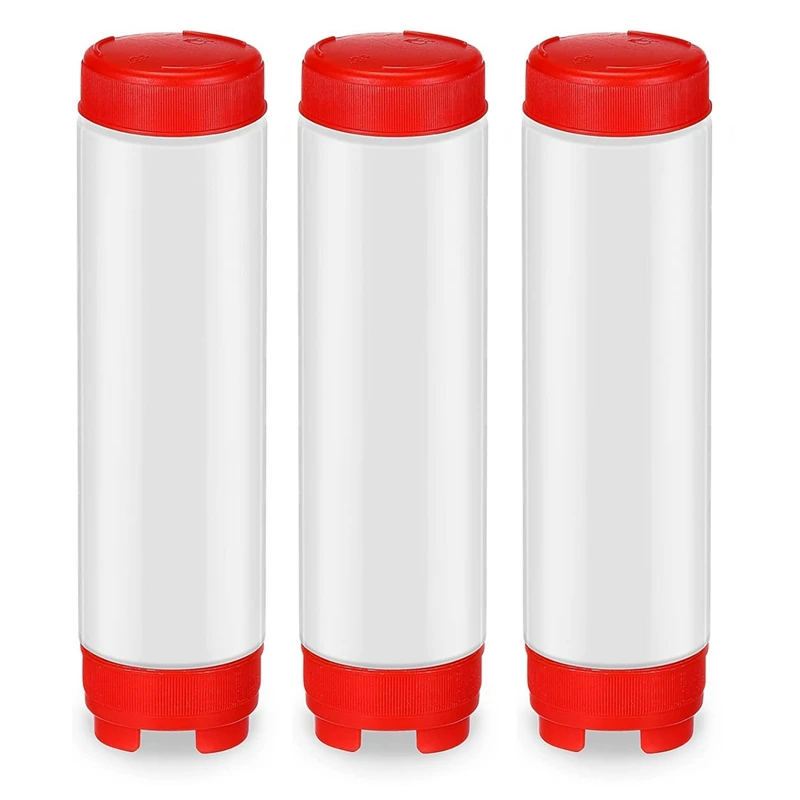 16 Oz Plastic Squeeze Bottles Refillable Tip Large Valve Dispenser For Sauces Ketchup