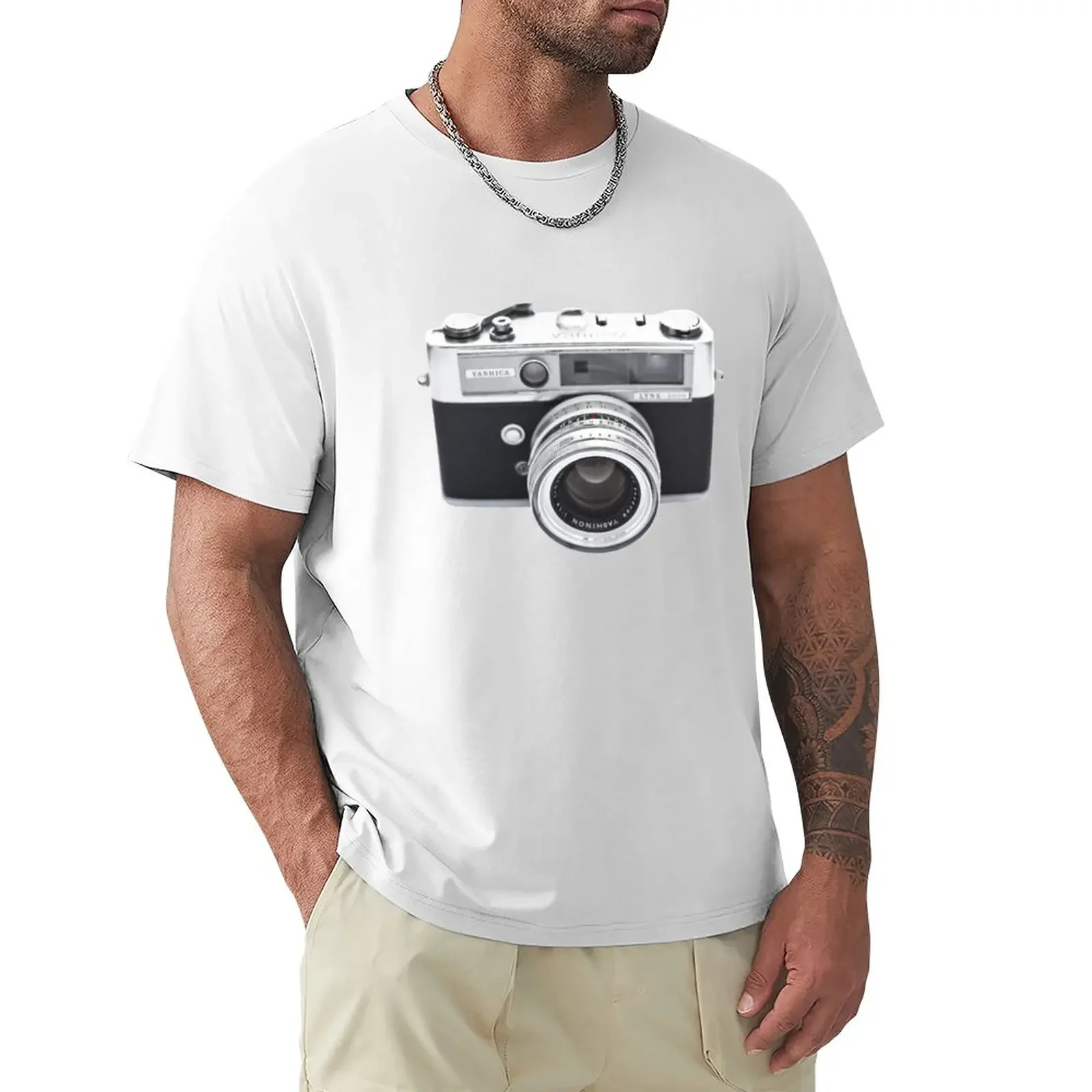 Vintage Camera Yashica T-Shirt plain Blouse plus size tops mens tall t shirts