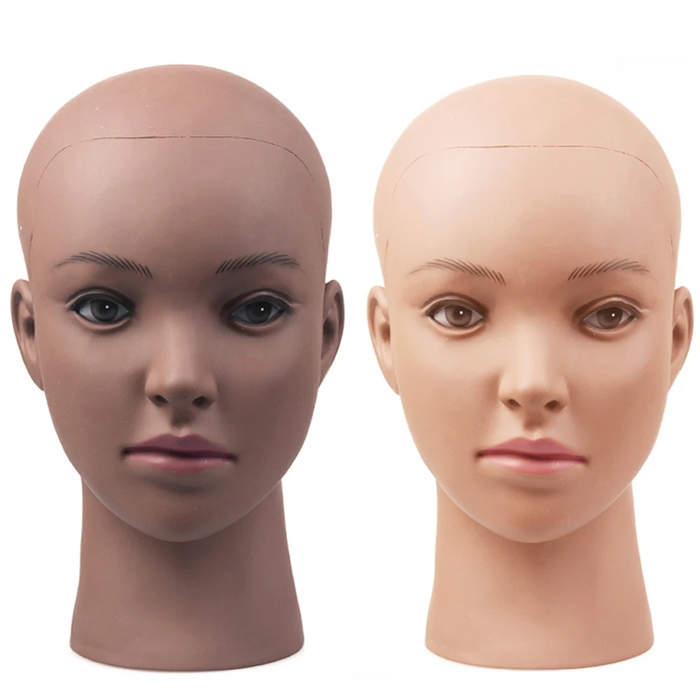 Female Bald Mannequin Head Professional Cosmetology Face Makeup Doll Head for Wig Making Display Hats Eyeglasses Wig Head