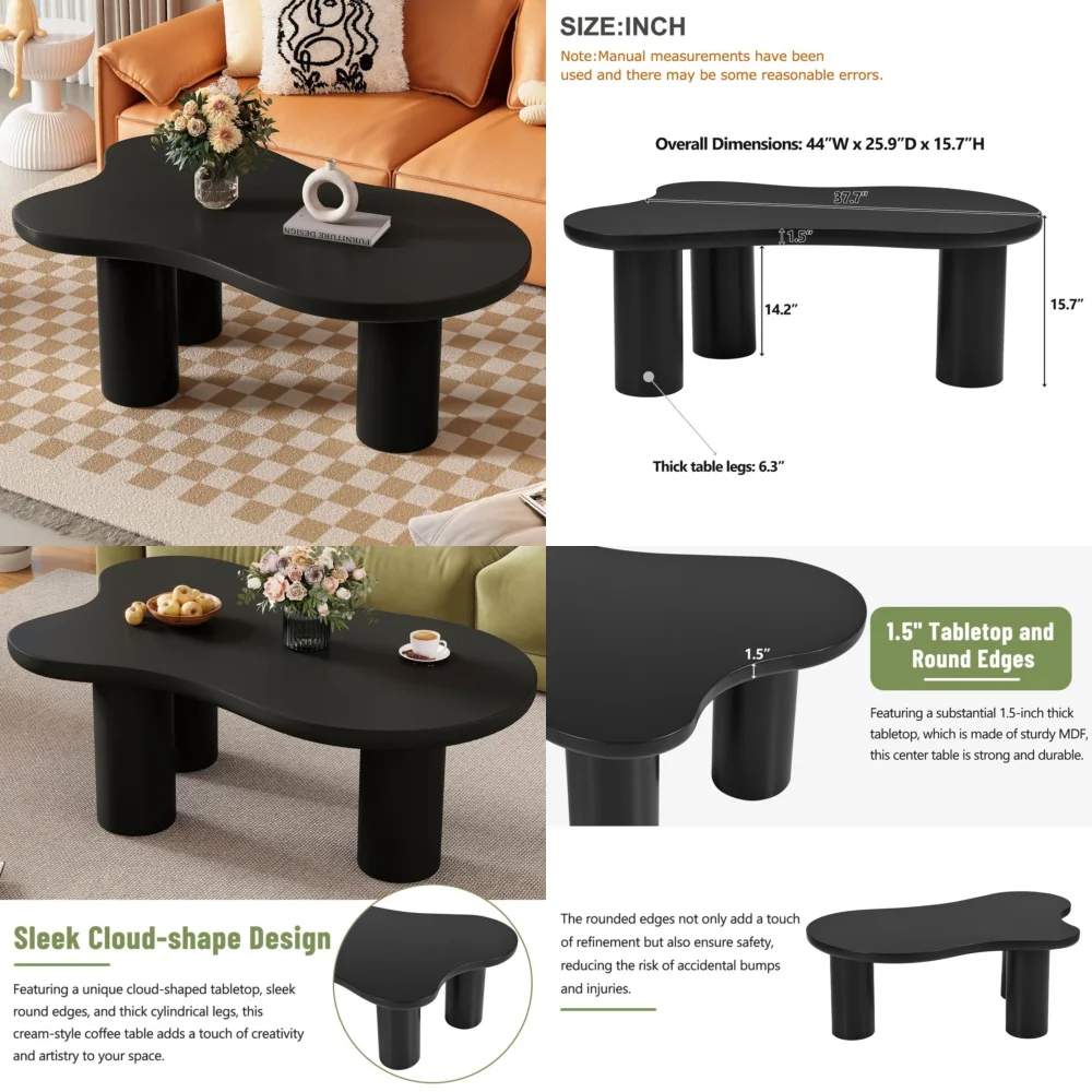 طاولات المقهى طاولة قهوة غير منتظمة الشكل على شكل سحابة مع حواف مستديرة لغرفة المعيشة وطاولة نهاية مركزية حديثة #1