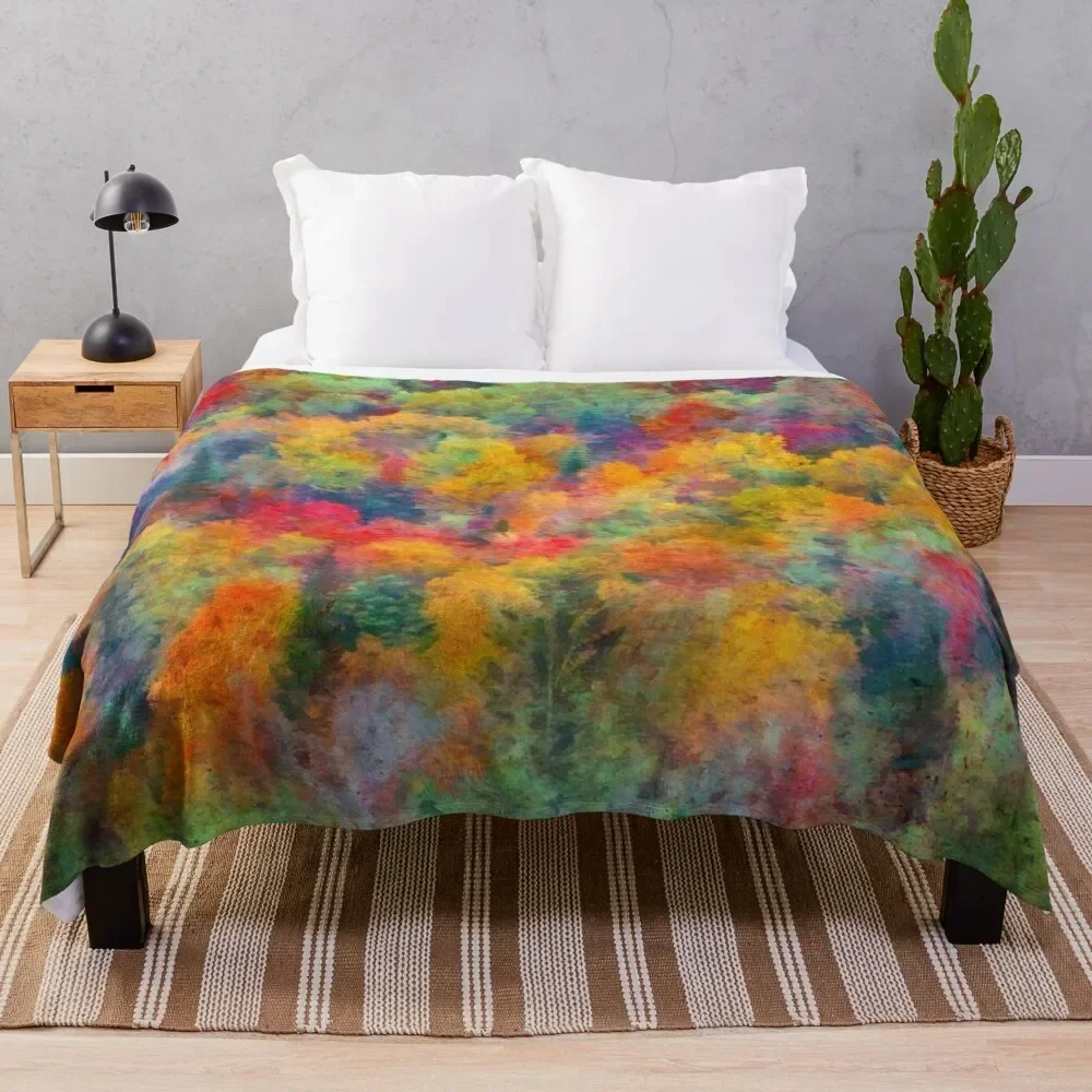 

Autumn Forest Throw Blanket Large Decoratives Picnic Decorative Sofas Blankets