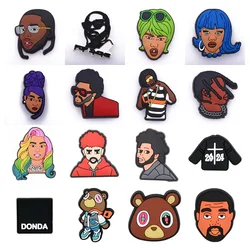 Kan Ye Rapper Shoe Decoration Charms Character Shoe Clips Charms PVC Hip Hop Accessories For Men Women Party Gifts