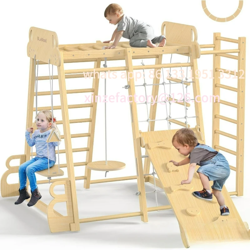 

Customizable Solid Wood Swing Combination Home Small Amusement Park Climbing Toys Climbing Frame