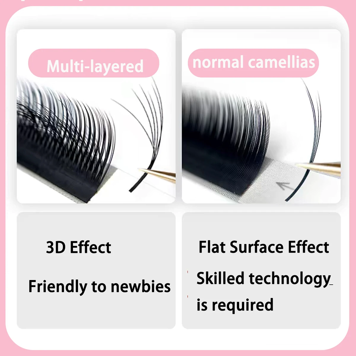 5d camélia cílios postiços lc lb ld lu curl extensões de cílios macios high-end cílios postiços atualizar premium cílios individuais