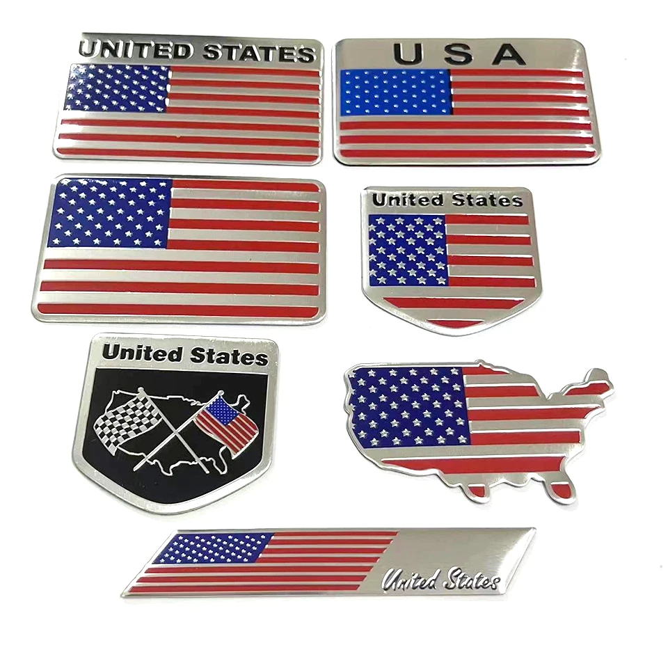 

3D American Flag Metal Car Sticker,US Flag Military Patriotic Emblem Decal for Cars,Trucks,SUV,Laptop,Window CB-6