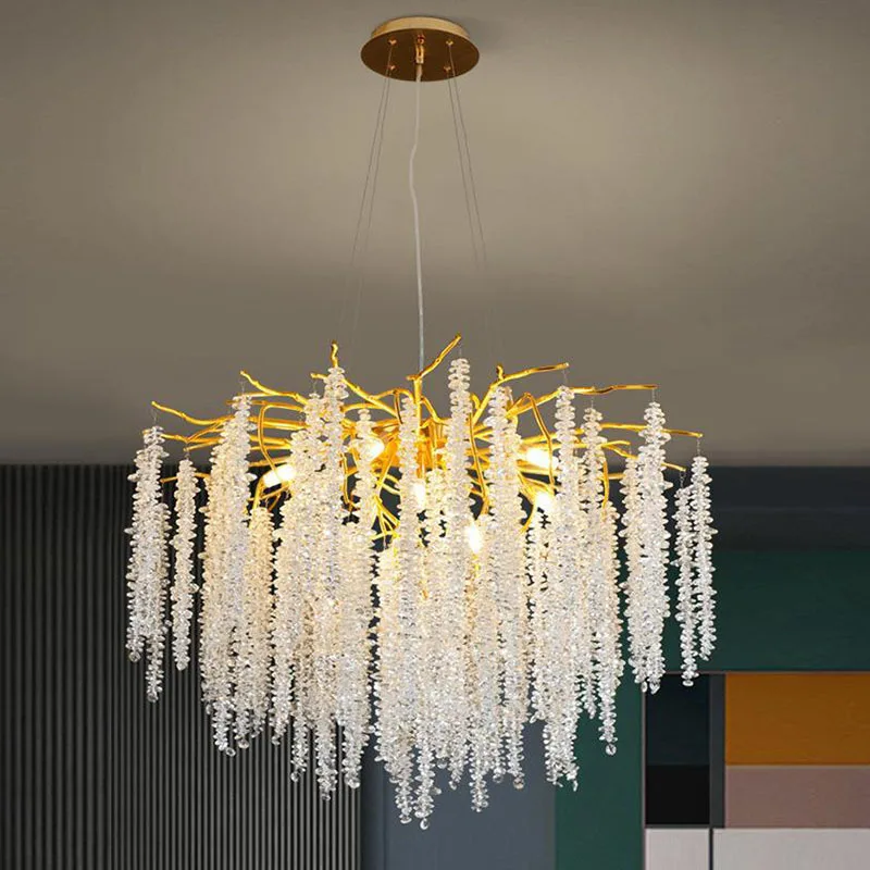 K9 Kristall Kronleuchter Wohnzimmer Goldene Wohnzimmer Esszimmer Home Interior Decor Glanz Luxus Moderne Led-deckenleuchte