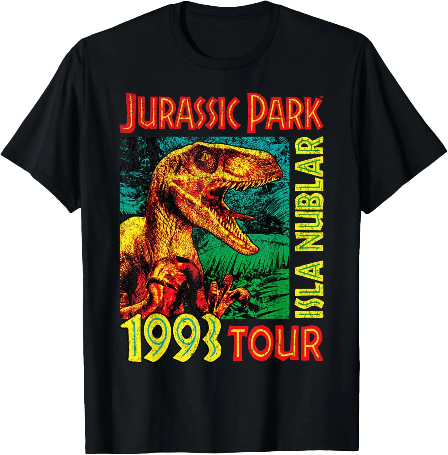 

Jurassic Park Isla Nublar 1993 Tour Poster T-Shirt