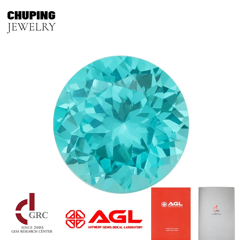 

ChuPing Lab Paraiba Round Shape Flame Melted Cultivate Paraiba With Selectable AGL Certificate Loose Synthetic Paraiba Store