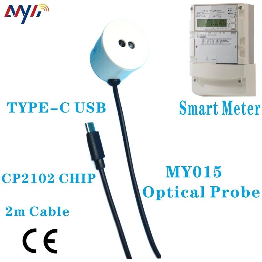 IEC62056-21 / IEC1107 /DLMS Standard MY015 TYPE C USB Optical Probe CP2102 Android phone  for IEC/MID Meters reading