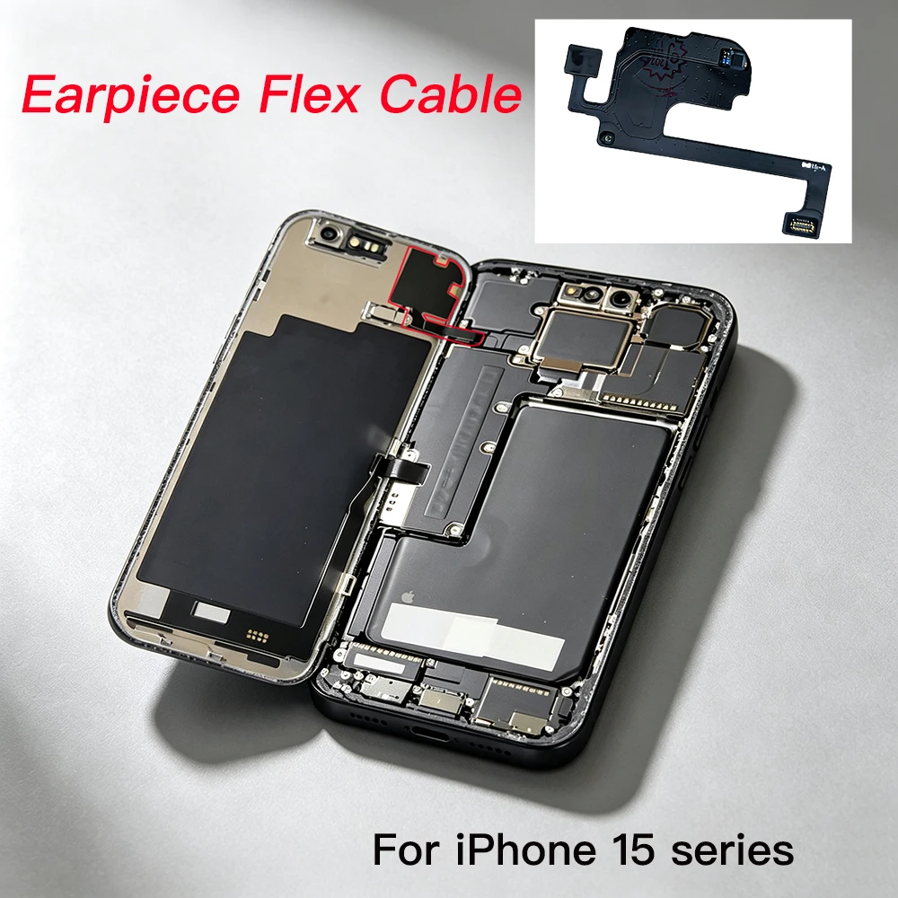 Ear Speaker Microphone Proximity Light Sensor Flex Cable Replacement for iPhone 15 Plus Pro Max