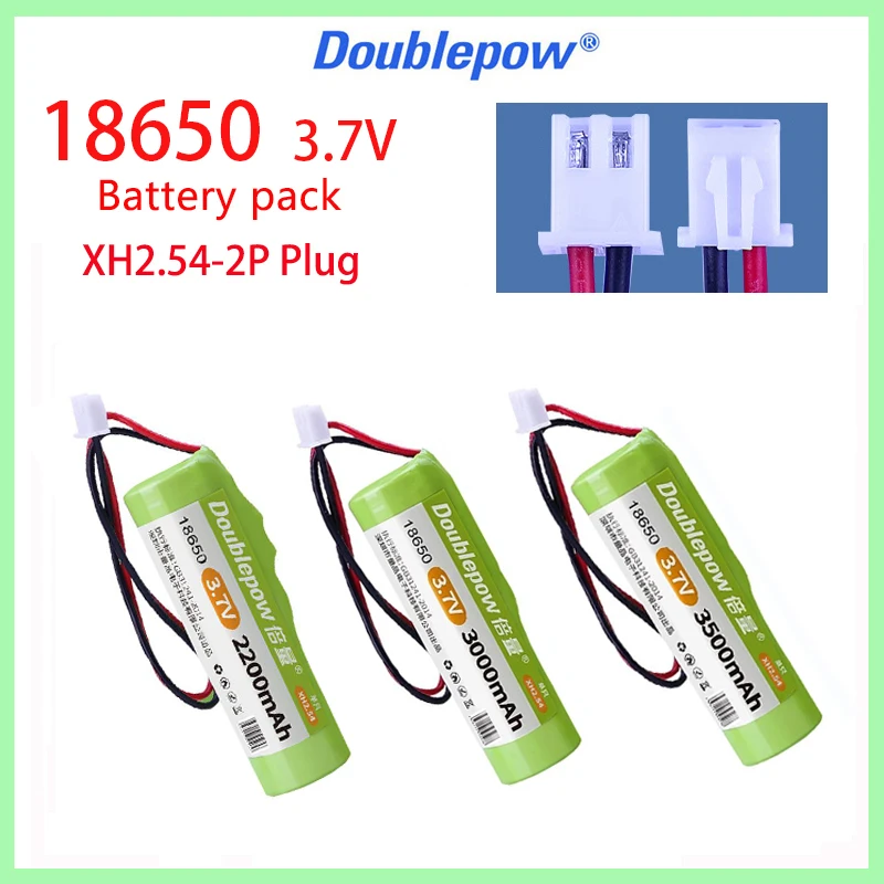 DOUBLEPOW 2200 3000 3500mah 3.7V 18650 Battery Pack XH2.54-2p Plug Li-lon Rechargeable Lithium Battery With Protection Board PCB