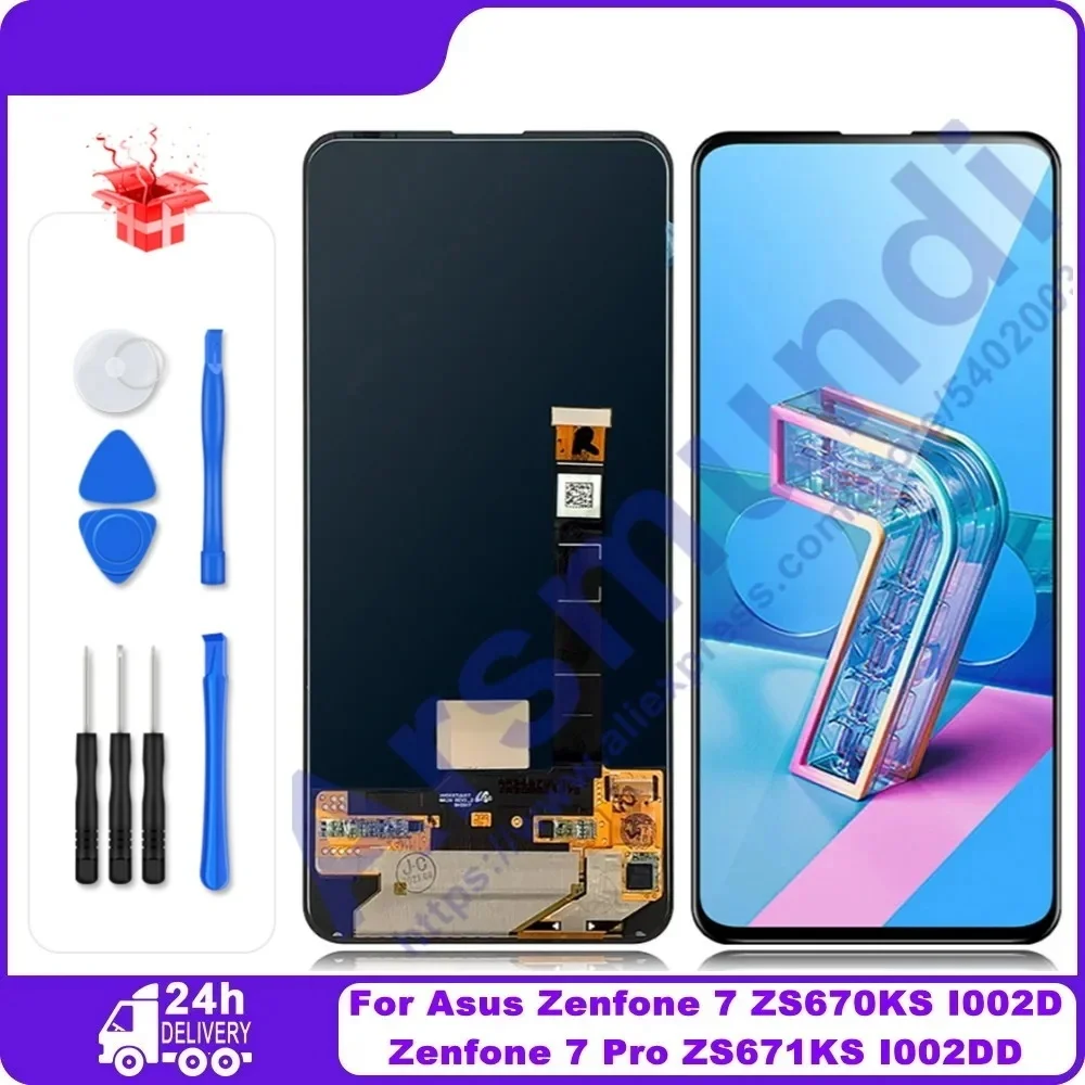 6.67\'\' Original AMOLED For Asus Zenfone 7 ZS670KS I002D 90HZ LCD Display Touch Screen For Asus Zenfone 7 Pro ZS671KS I002DD