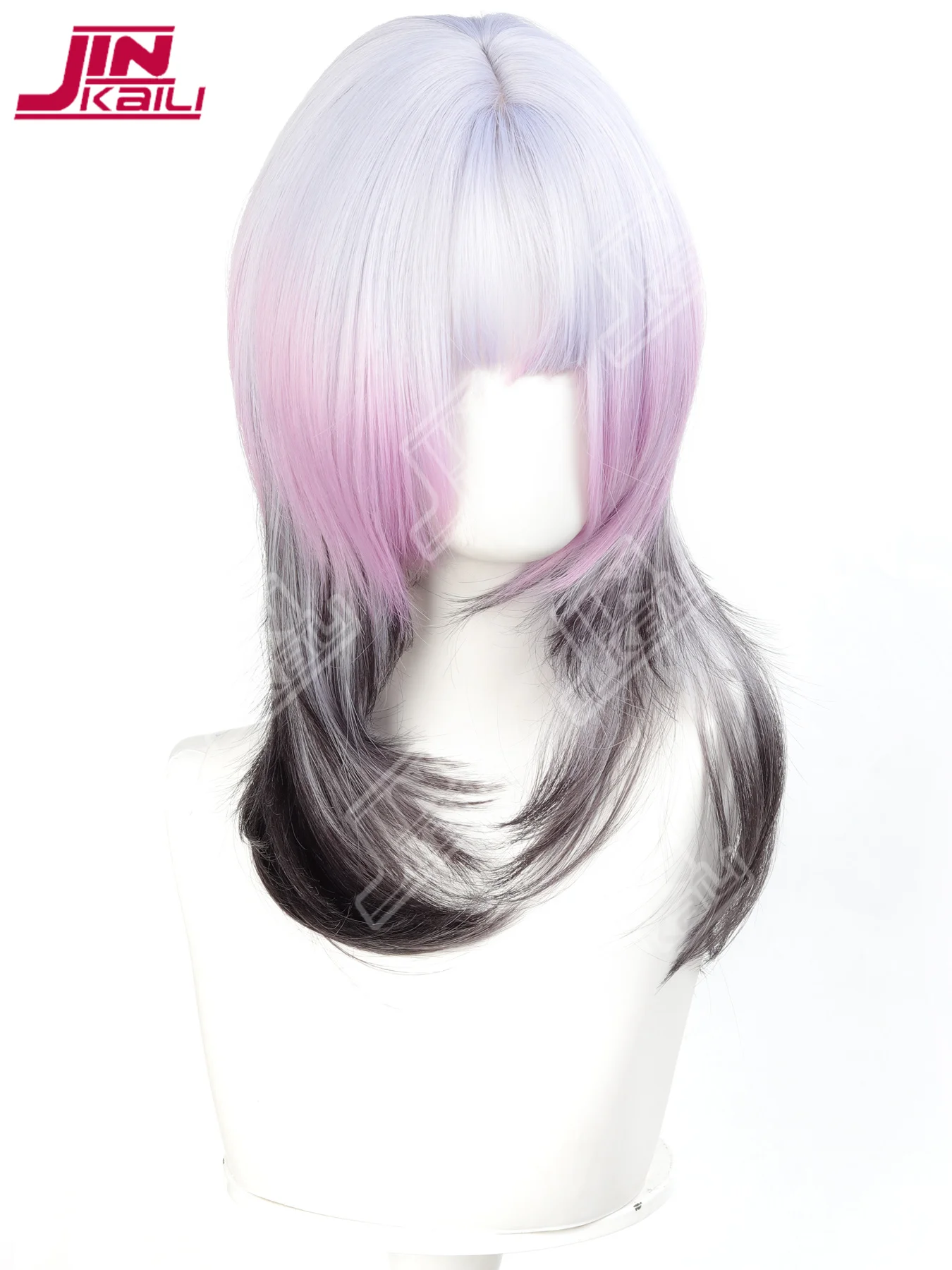 JKL Synthetic Women Gradual high-level Wig Anime Game Cosplay Fluffy Heat Resistant Wig for Daily Party