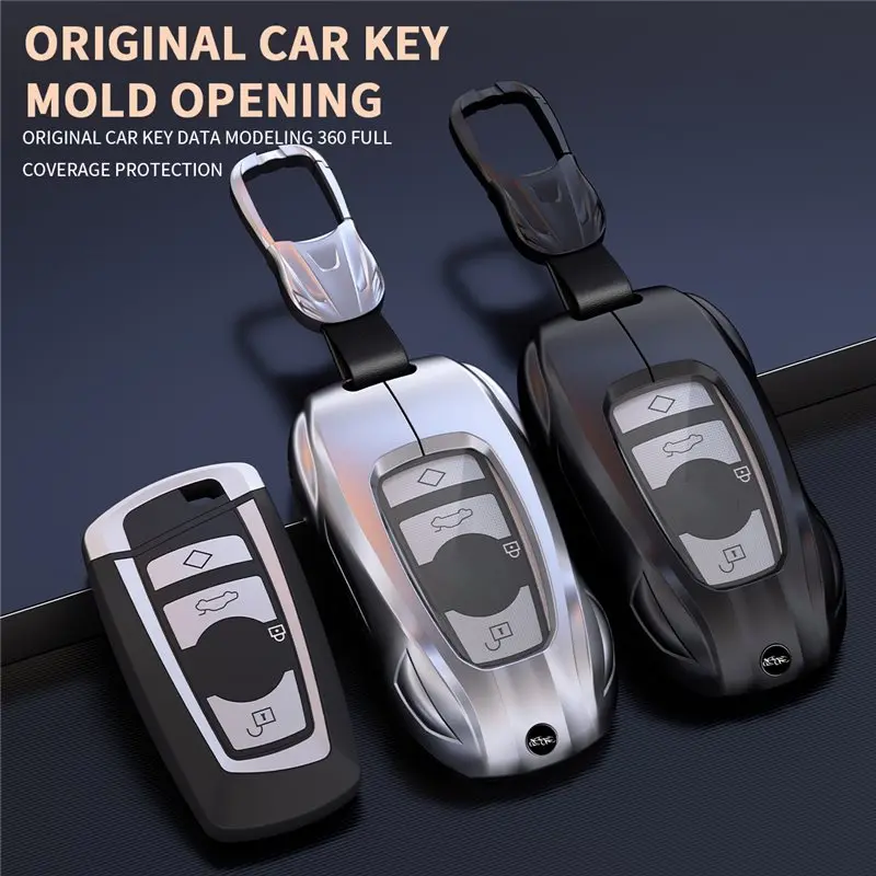 For BMW 1 2 3 4 5 6 7 Series X6 X5 X4 X3 X1 F36 F25 F26 F30 F34 F10 F07 F20 Z10 Car Key Cover Case 360 Protection Key Shell