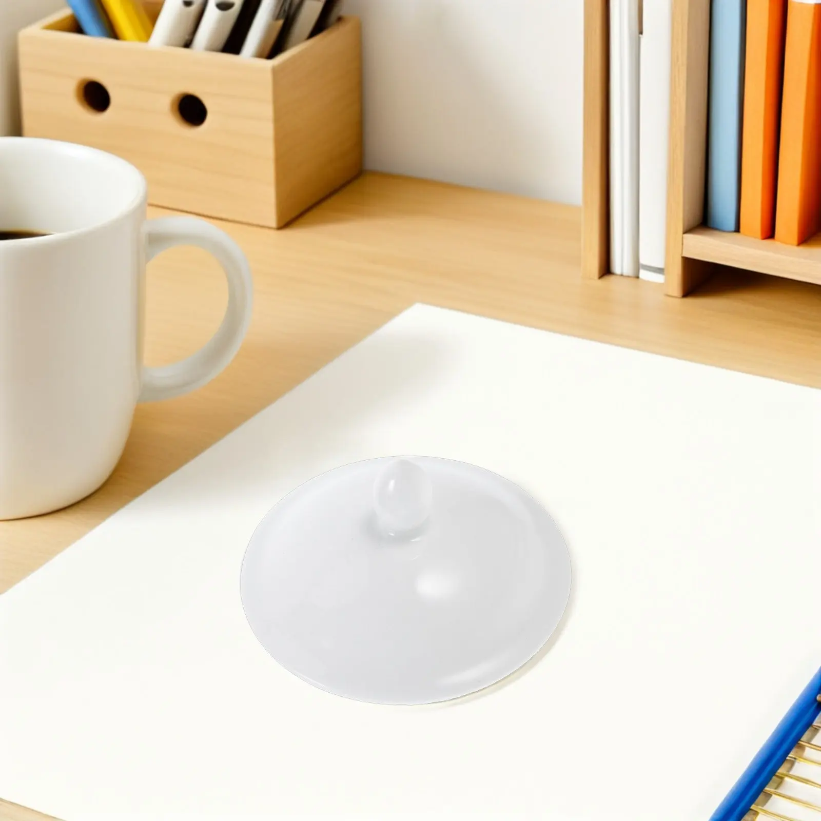 2Pcs Ceramic Tea Cup Lid Replacement Decorative Mug Lid 7.8cm Inner Diameter Spill Proof Cover for Home Office Table