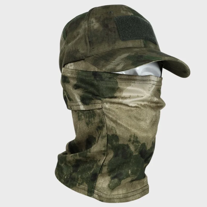 Camouflage Baseball Cap with Face Mask Balaclava Cap For Man Cycling Hiking Camping Field Training Hats Set