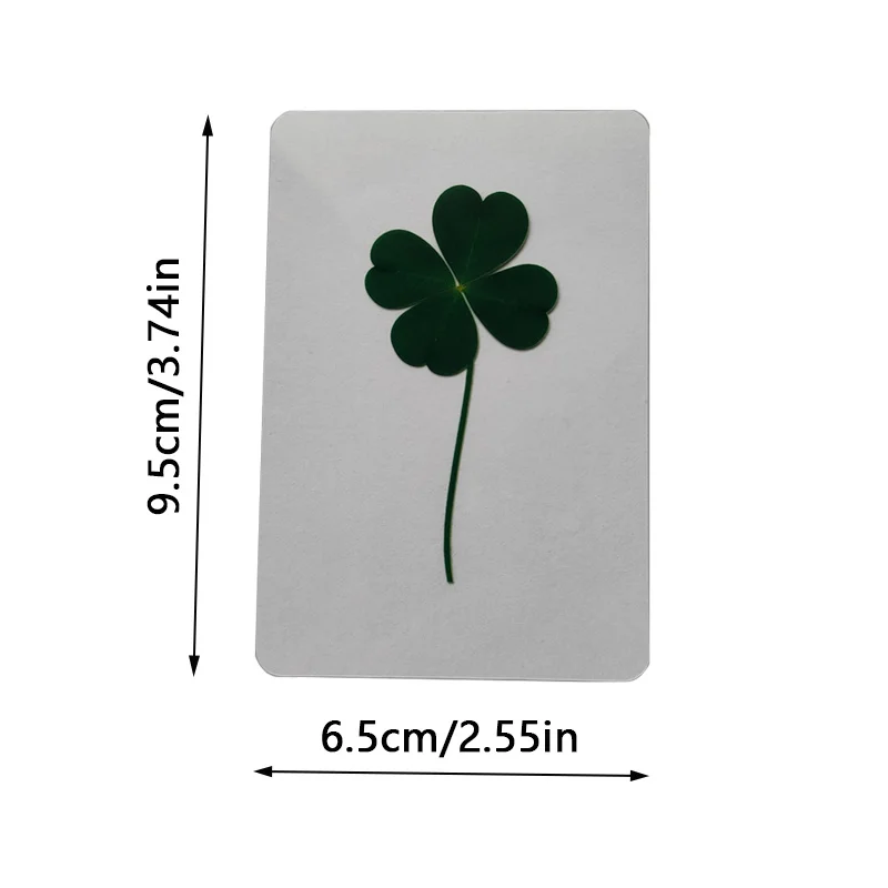 12pcs Lucky Four-Leaf Clover Card Set, Transparent Irish Style Bookmark, Party Favor Small Gift for Birthdays & Weddings