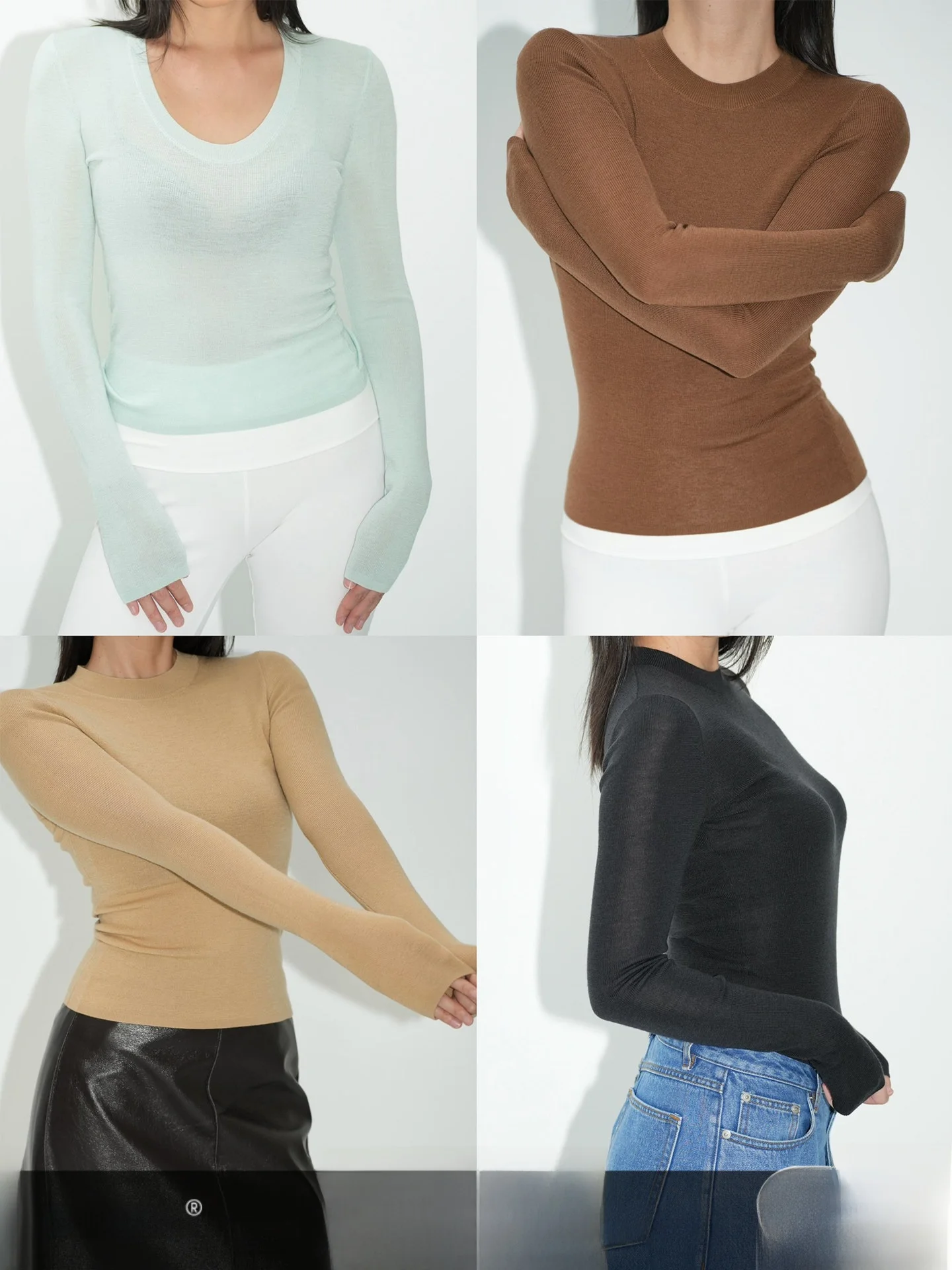 

Теплый свитер WellD Faion из ультратонкой мериносовой шерсти с длинным рукавом и круглым вырезом, однотонный, для женщин