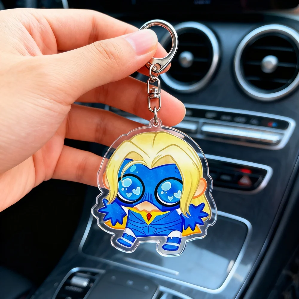 سلسلة مفاتيح لعبة كرتونية للإكسسوارات Mecha Man Blonde Blazer Robert Robertson Keyring Jewelry هدايا لمحبي الألعاب #1
