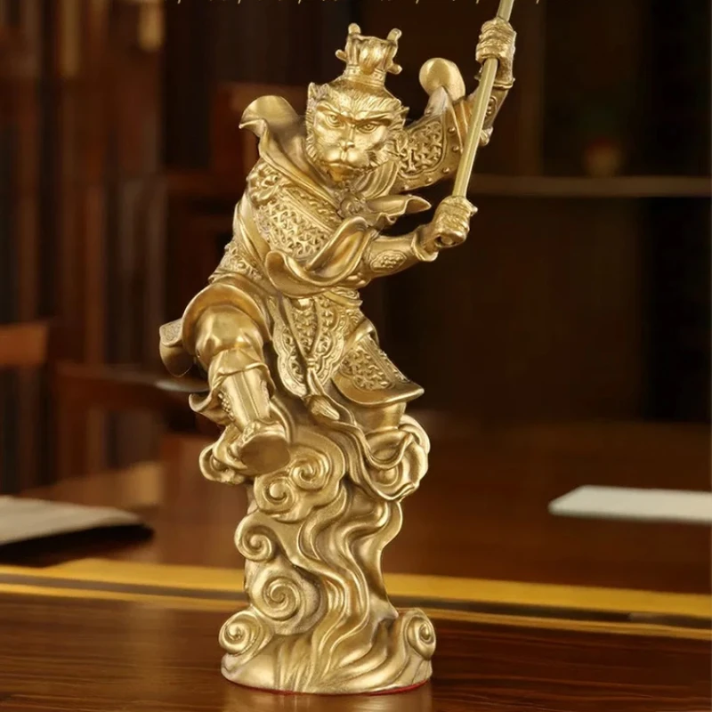 Pure brass Sun Wukong ornament zodiac monkey copper monkey Qitian Dasheng home living room entrance decoration office gift