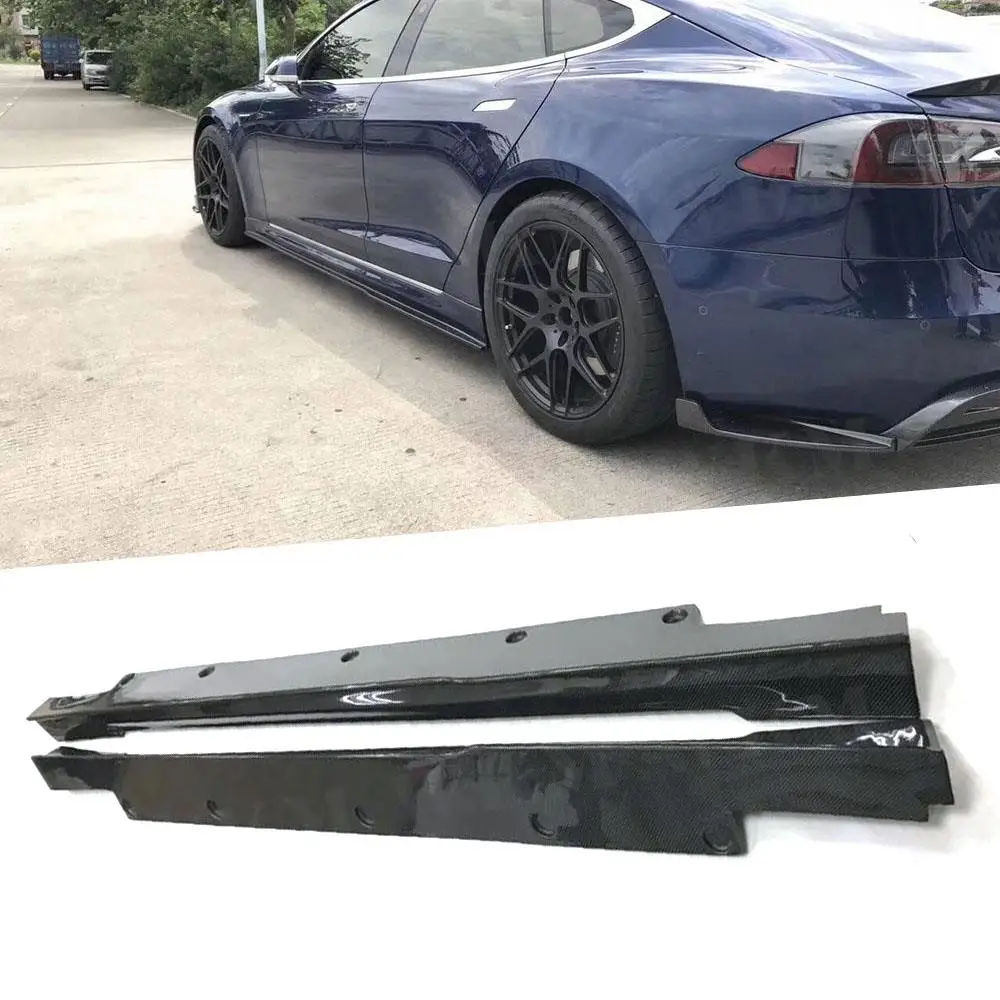 

Защитные накладки на пороги из карбона для Tesla Model S Sedan 4-дверный 70D 85D P100D, 2 шт., 2016-2017 гг.