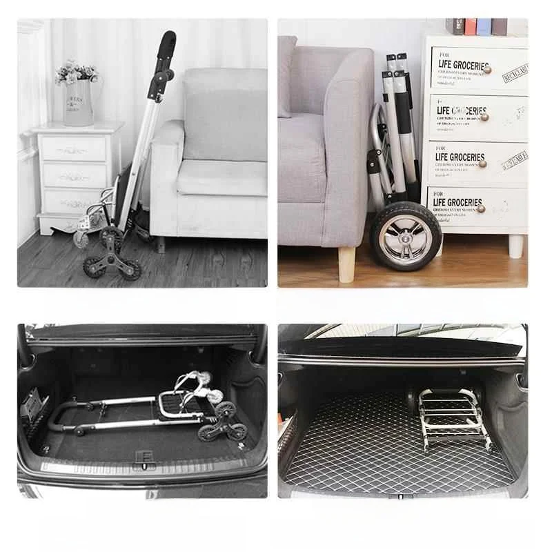 

Portable Lightweight Camping Car Hand-Pulled Shopping Cart for Elderly Outdoor Stair Climbing Utility Trailer Foldable Design