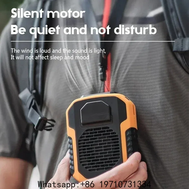 Portable Neck & Waist Fan – Mini USB Rechargeable Clip-On Fan for Outdoor Sports