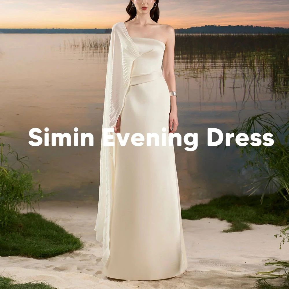 

Simin Women's Strapless Straight Simple Evening Dresses Sleeveless With One-shoulder Shawl Floor-Length Elegant Dresses 2025