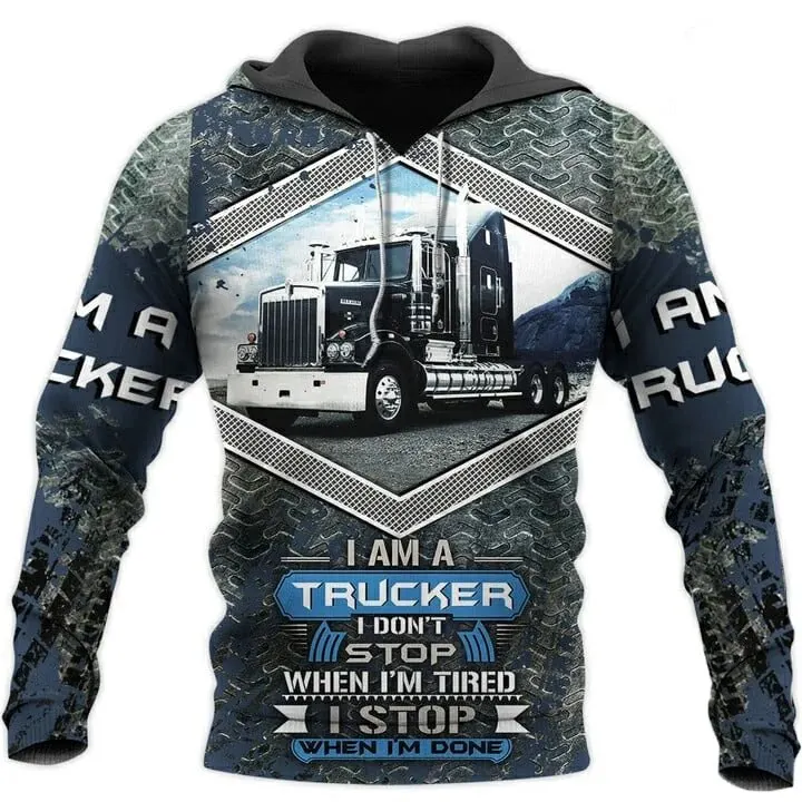 

Autumn Men's Pullover 3D Printed Heavy Truck Pattern Men's Hoodie Racing Men's Apparel Fashion Sweatshirt Casual Oversized Top