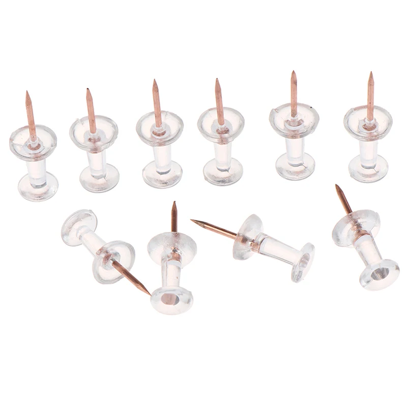 100pcs Transparent Rose Gold Push Pins Thumb Thumbtack Board Pins Drawing Photo Wall Studs Office School Supplies