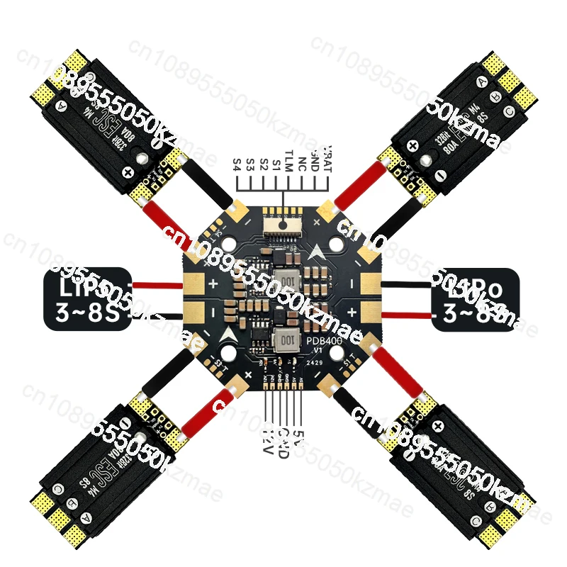 Distribution Board, Quad Axis, Crossover, Fixed Wing Current Meter 8S 400A PDB Aocoda-RC PDB400
