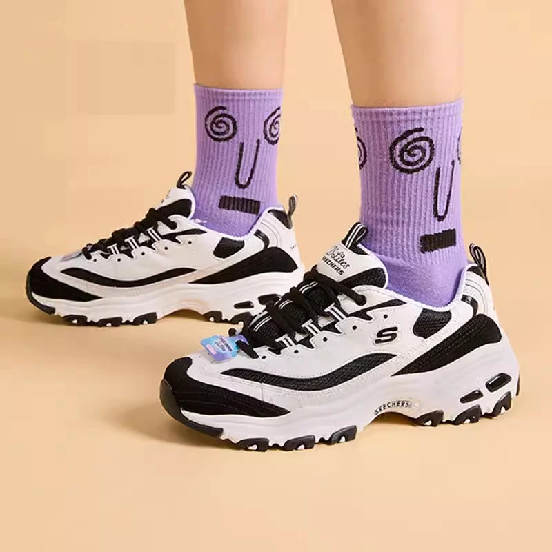 Skechers Zapatillas de deporte para mujer Zapatos casuales de moda Zapatos retro Panda que absorben los golpes