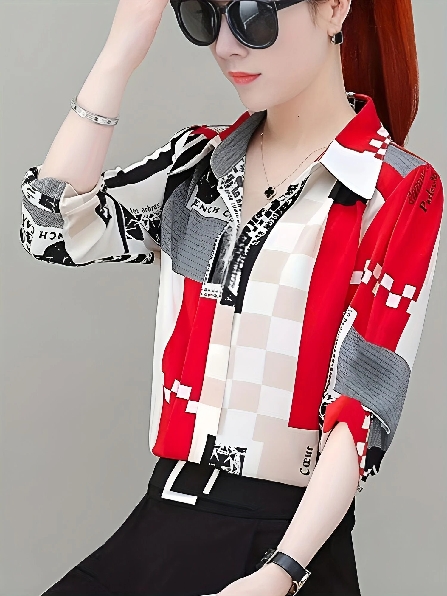 Retro-Damenbekleidungsset im Hongkong-Stil, Hongkong-Geschmack, nostalgisches 80er-Jahre-Outfit im Hongkong-Stil, cool und stilvoll, 90er-Jahre-High-E