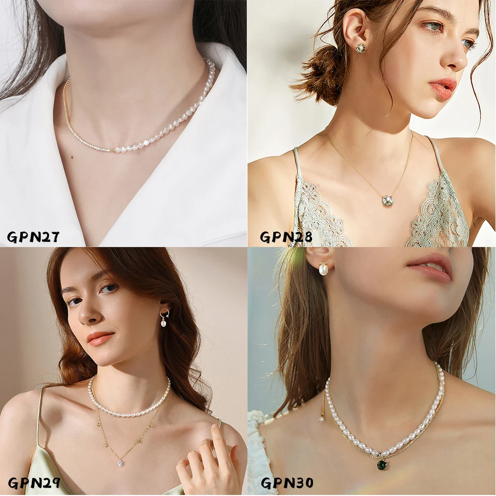 Female Elegant Pearl 14K 18K Gold Necklace Chain Choker Astrology Necklaces Jewelry Star Gift Silver Zircon For Women Dainty Re