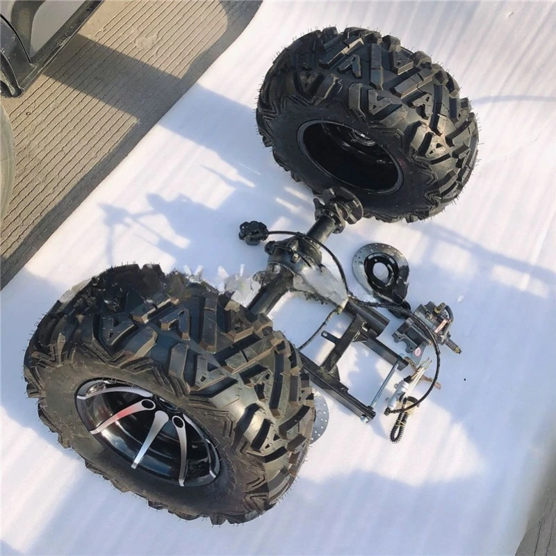 Modified two-wheel three-wheel four-wheel ATV disc brake rear axle assembly shaft drive differential belt 12-inch aluminum tire