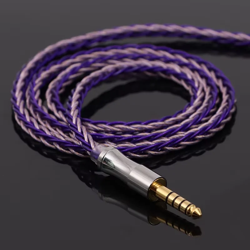 ZiSin-16 8 Core  HiFi Earphone Cable With 4.4mm 6.35mm MMCX QDC 2Pin IE900 For Bravery Zetian Wu FD7  NeZha GK200 Bravery IEM