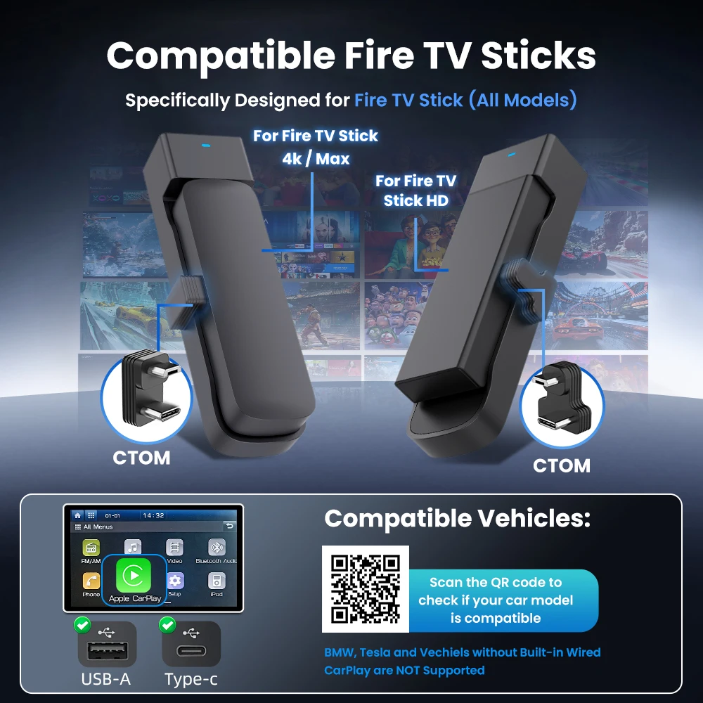 CarlinKit FireDrive Link CarPlay para HDMI Streaming Box Conversor