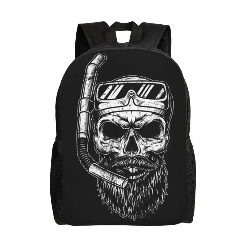 

Customized scuba diving skull laptop backpack women men casual bookbag for school college student dive bag