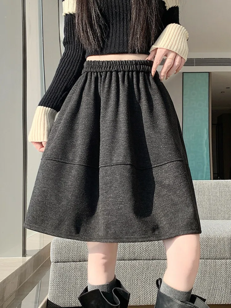 

Твидовая юбка с высокой талией Hepburn Sle, пышные женские сезонные повседневные юбки с цветочным принтом на весну, осень и зиму