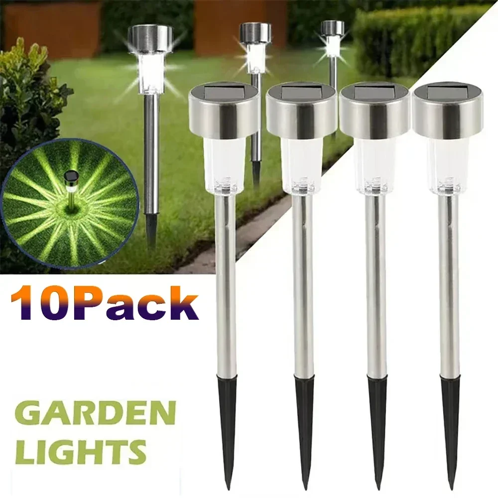 

1/10/20 PCS Outdoor Solar Lights Garden Lamp Sunlight Powered Waterproof Path LED Torch for Yard Backyard Lawn Patio Decorative