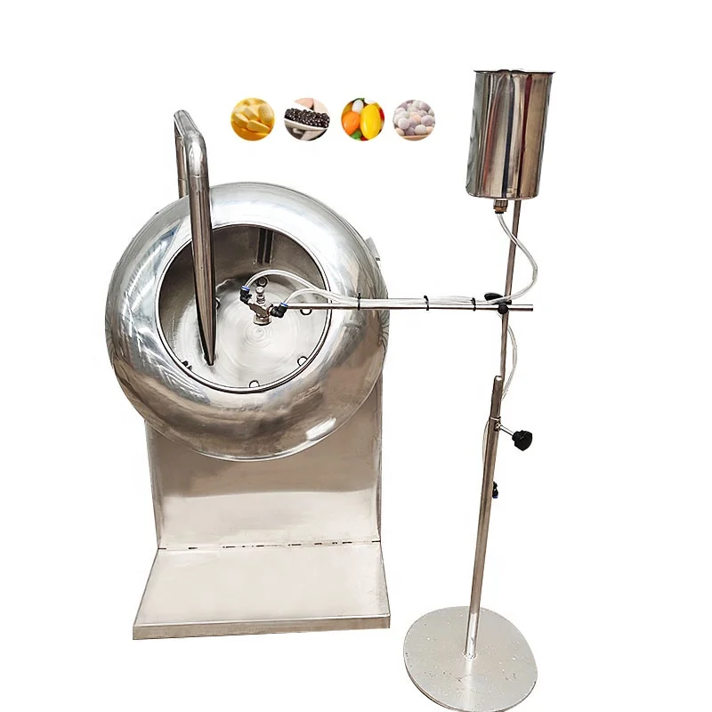 Stainless Steel Snack Coating Pan Machine 50KG Corn Paddy Rice Wheat Peanut Vegetable Seed Coating Machine with Sprayer System