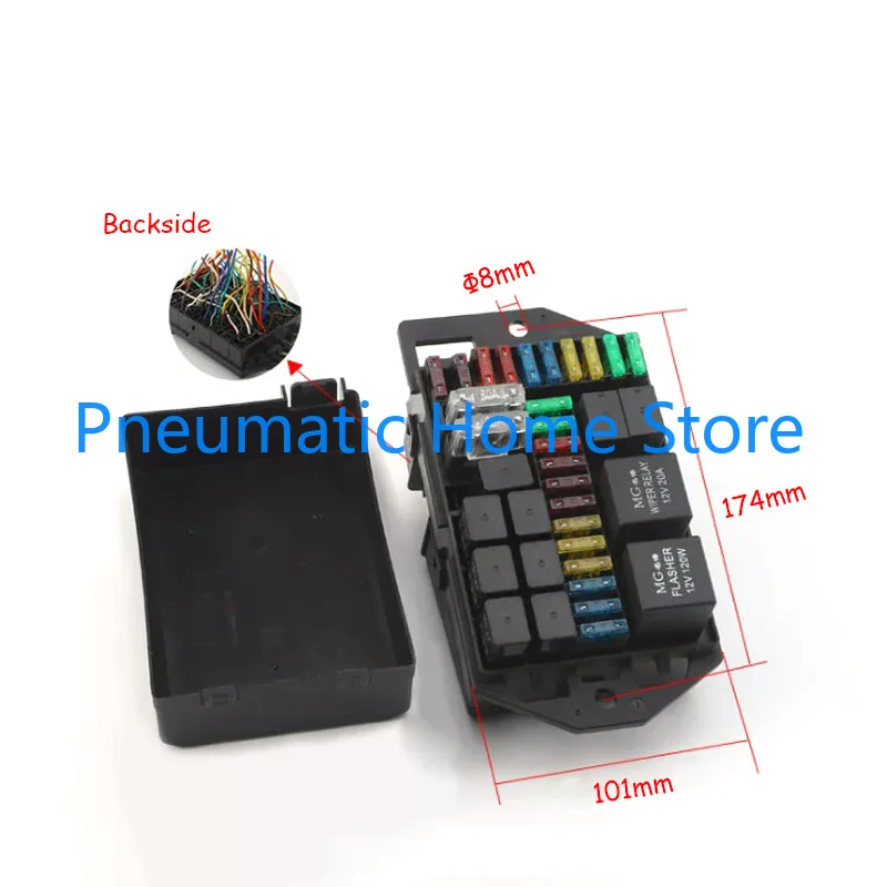 Car Front Cabin Relay Box Line Modification Garbage Truck Car Customized Safety Film Box 12VDC 40A 30A 20A