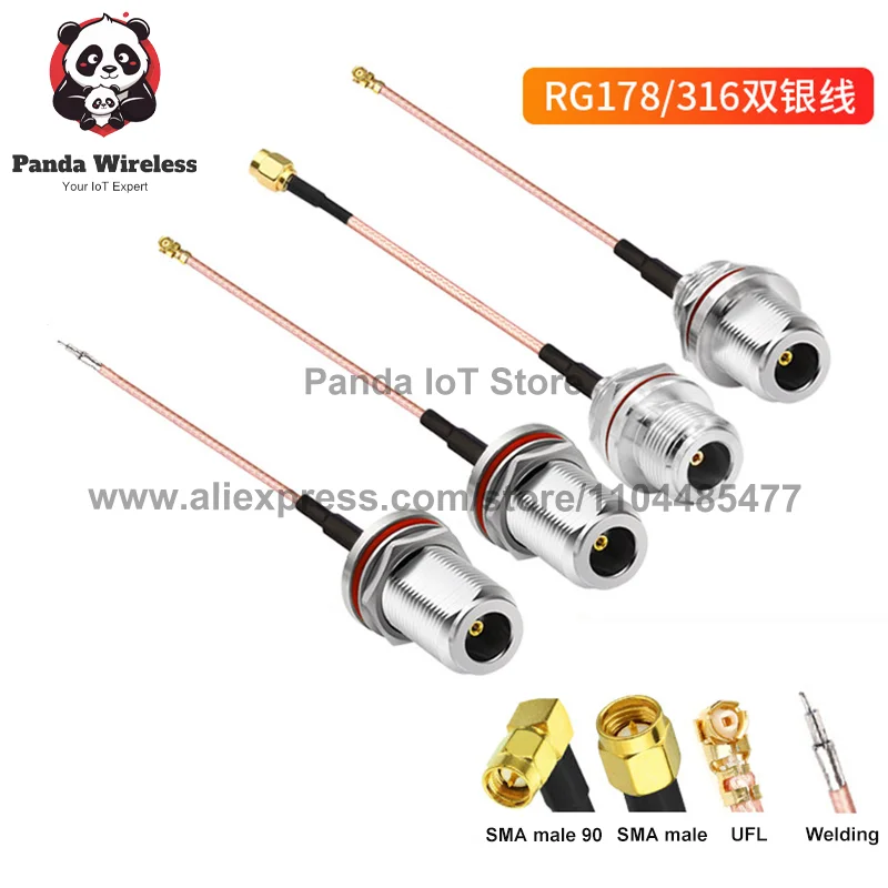1Pcs RG178 RG316 RF Coax Pigtail WIFI Antenna Extension Jumper N Female Cable to UFL MMCX MCX SMA Welding Connector Adapter U.FL