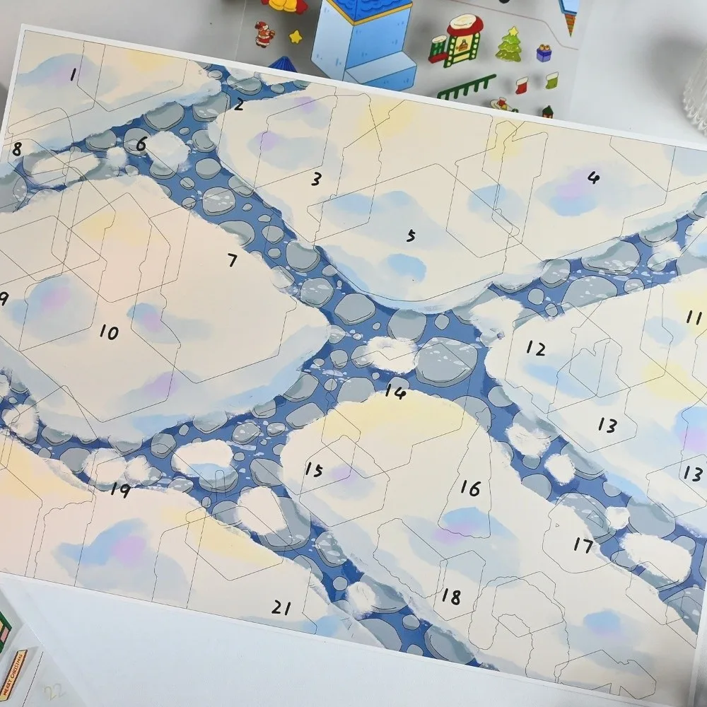 

Christmas Eve 3D Landscape Stickers Extra Large Size with Tweezers Story Scene Sticker Grindelwald‘s Xmas Miniature Sticker Book