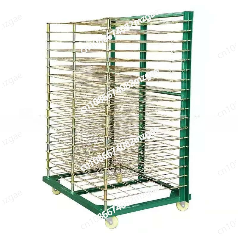 Industrial 18/25/50-Layer Drying Cart for Screen Printing, Stainless Steel & Electro-Galvanized Finish, Paper Board Storage