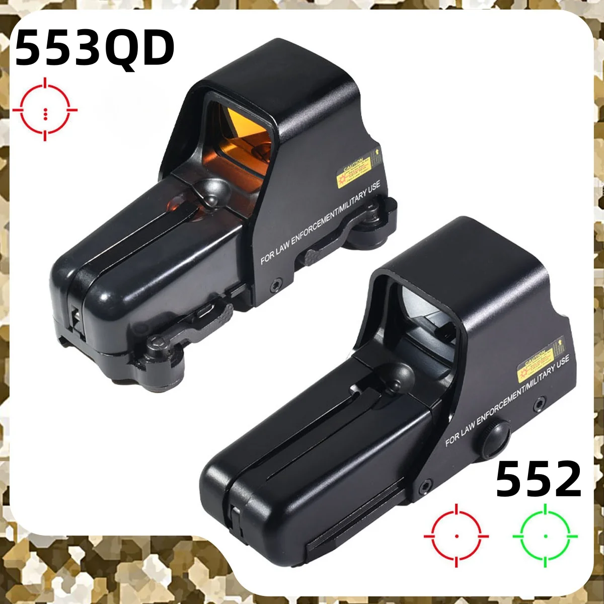 

553 Hunting Red Dot Sight Reflex Holographic 552G with Green Laser Tactical Optics Rifle Airsoft Scope Quick Disassembly