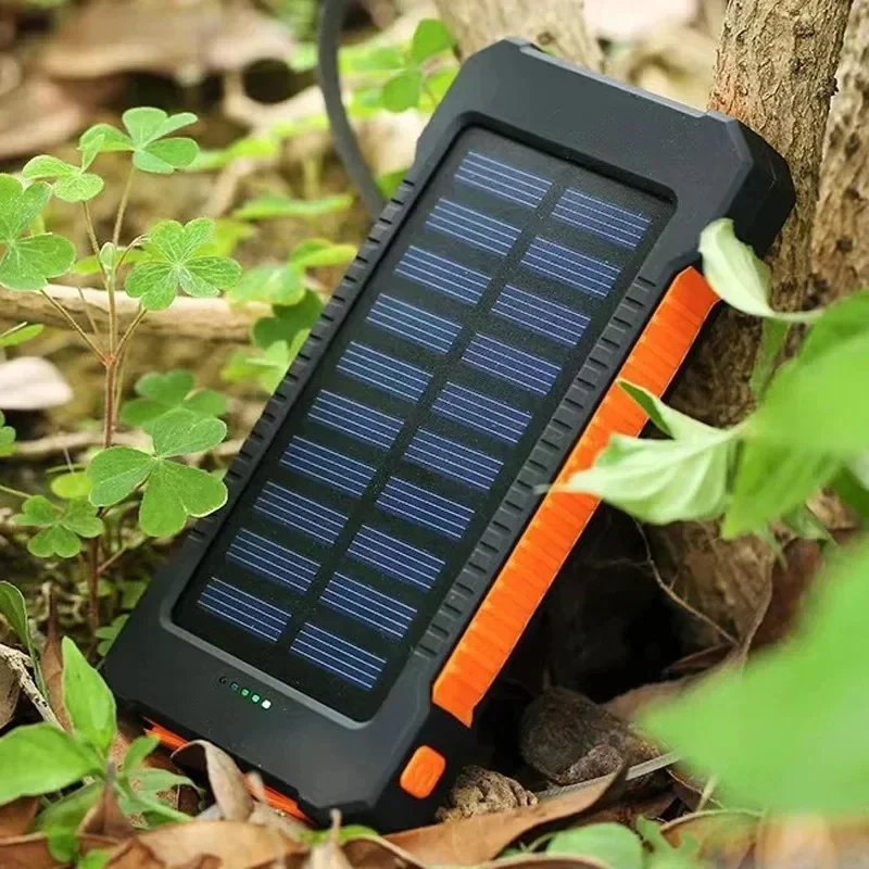 200000mAh External Battery Solar Power Bank Flashlight FAST Charging Portable Waterproof Powerbank for Smart Mobile Phone