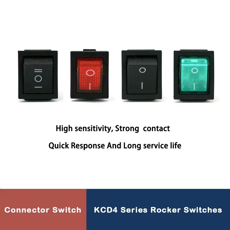 

1/5pcs KCD4 Rocker Switch 16A 250V/20A 125VAC Power Switches ON-OFF/ON 2/3 Position 4/6PIN Electrical equipment With Light